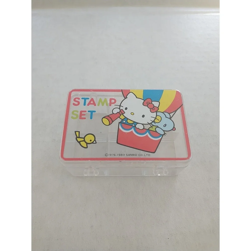 Vintage Sanrio Hello Kitty Trinket Box 1976 1983 Primary Color Block Decor